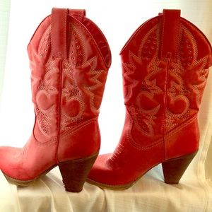 Red cowgirl boots